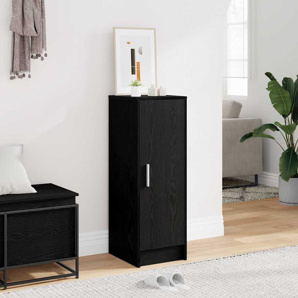 Image of Shoe Cabinet Black Oak 32x35x92 Cm Wood