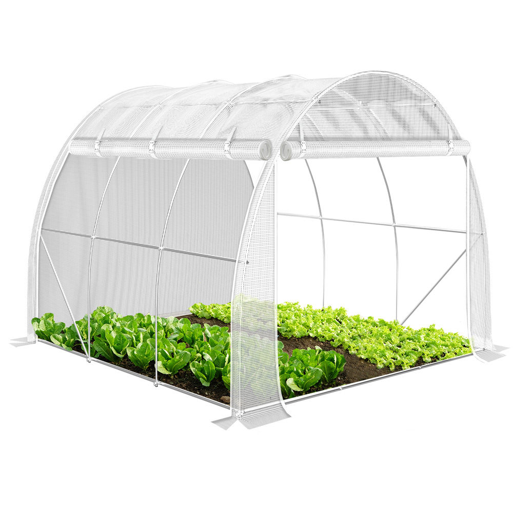 Image of Vounot Garden Tunnel Galvanized Steel High Density Pe Anti-uv With Zipper Roll-up Ideal For Growing Fruits Vegetables And Flowers