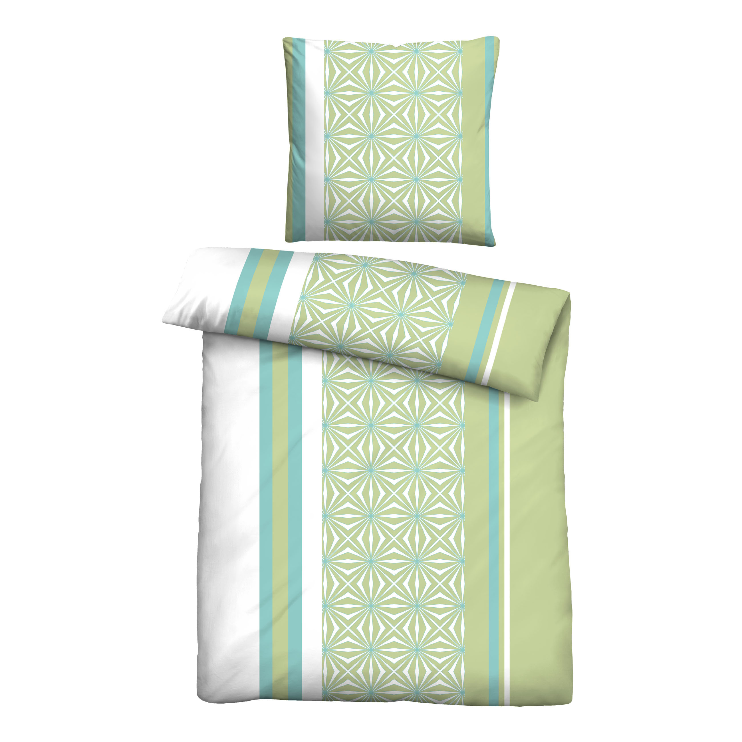 Sleep - - Premium Cotton Reinforced Bedding Set 0400905 Pistachio Green Long Pattern