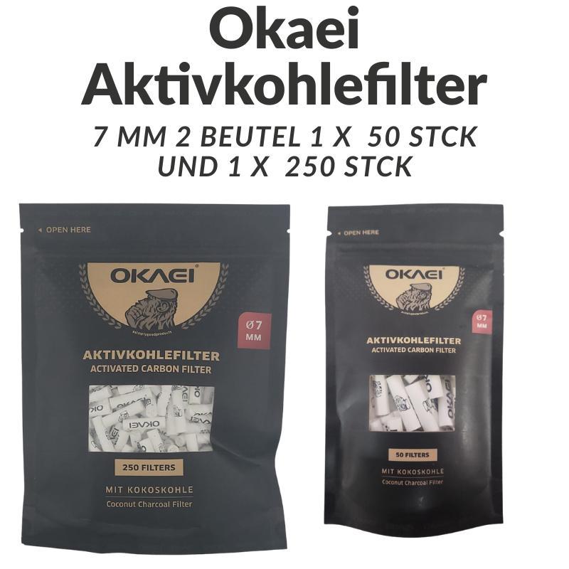 Okay 7 Mm Activated Carbon Filter 2 Bags 1 X 250 And 1 X 50 Filters