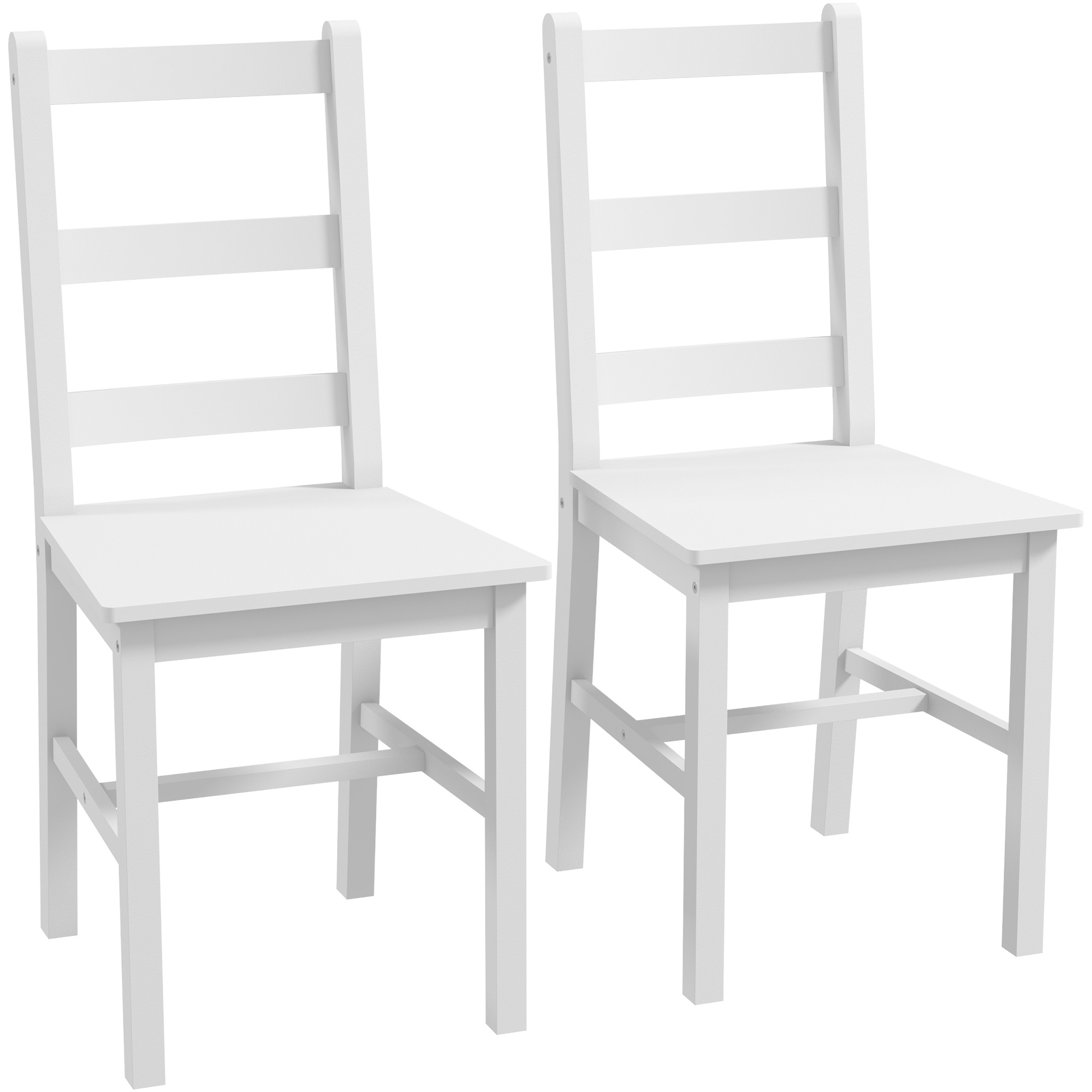TEMU HOMCOM Lot de 2 chaises de Salle à Manger Chaise de Cuisine en Bois de pin Chaise Blanche et bois style
