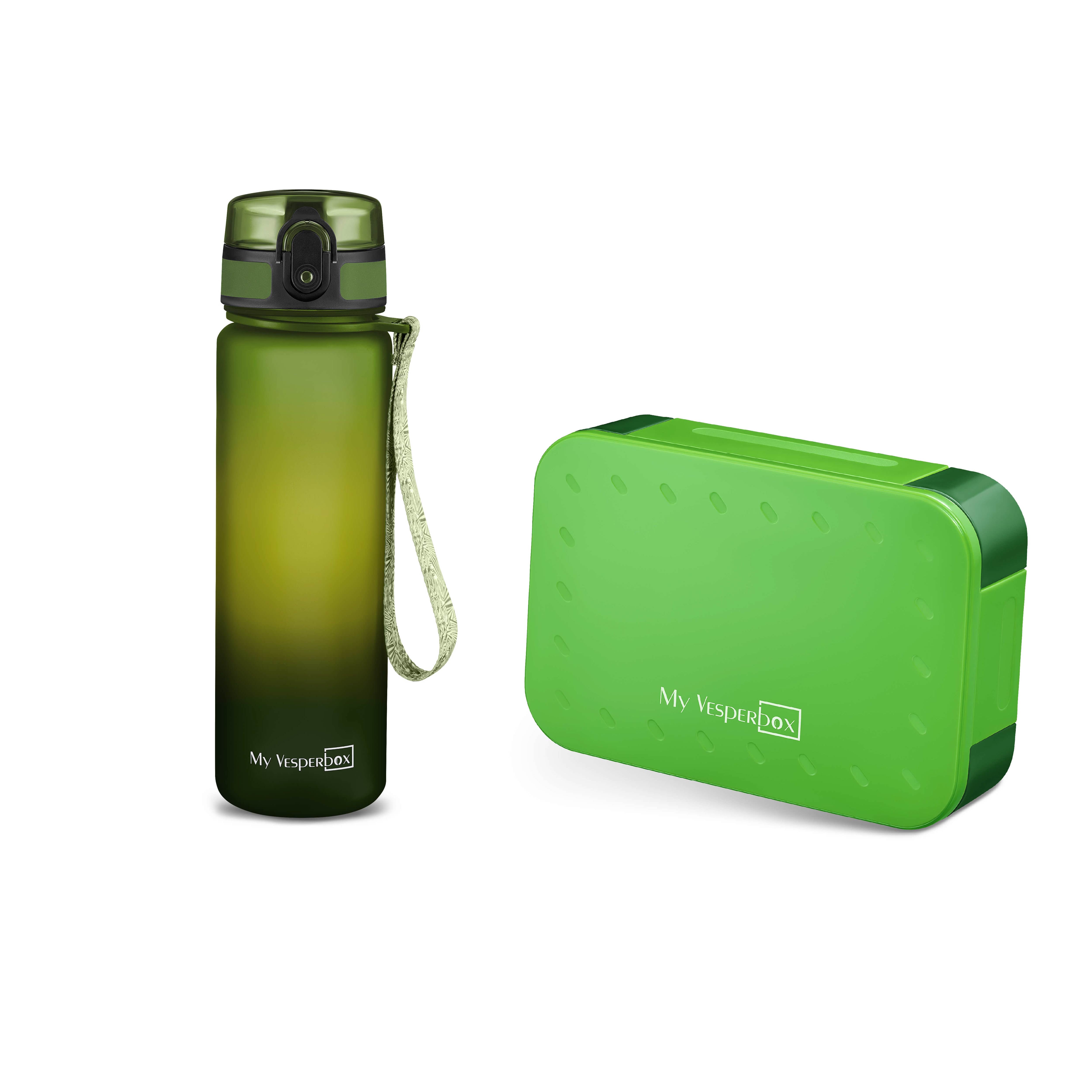 Image of Kids' Lunch Box Set – Lunchbox With Dividers + 750ml Leak-proof Water Bottle – Snack Container , Kindergarten & Sports – Bpa-free & Dishwasher Safe – For – Myvesperbox Mini Lite Set 750