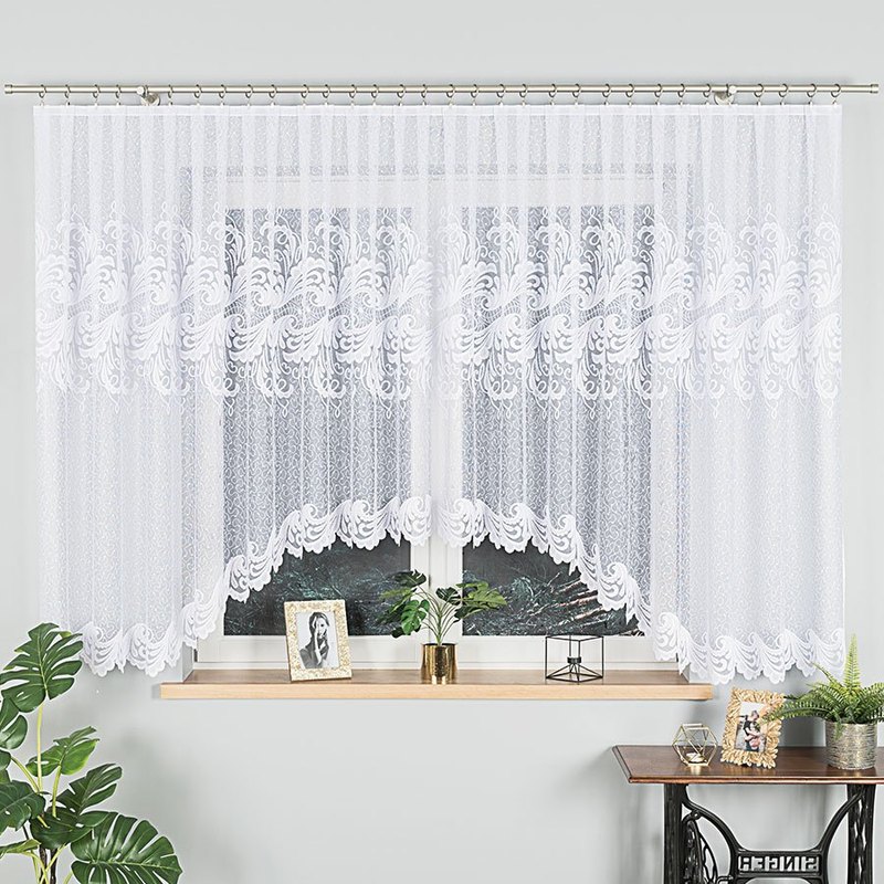 Iwona - Jacquard Curtain With A Hem At - 500x160 Cm - White