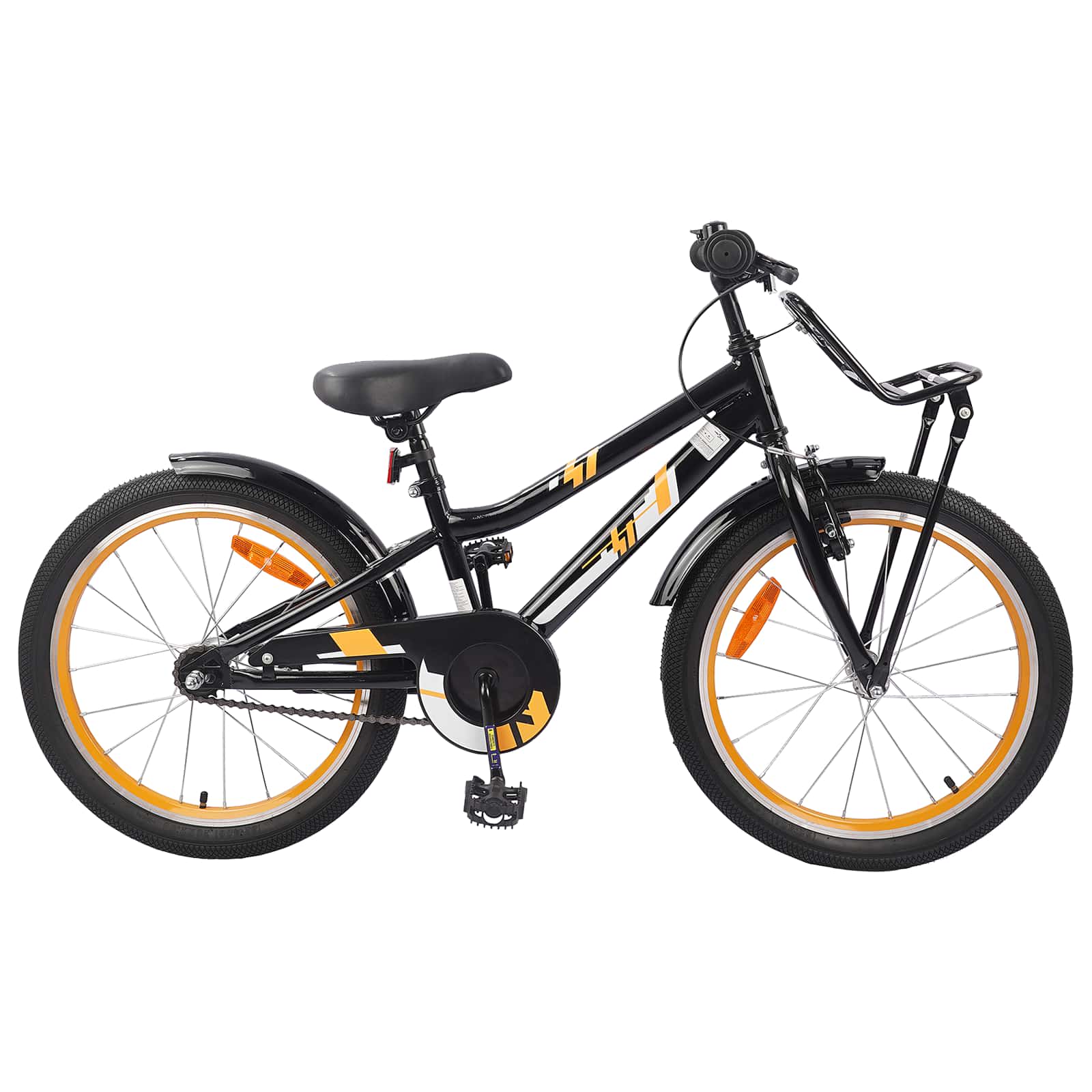 Image of Vidaxl Kids' Bicycle 18-inch For 5-7 Years Old, Orange Black, Children's Bike, , Teens, Ideal For Young