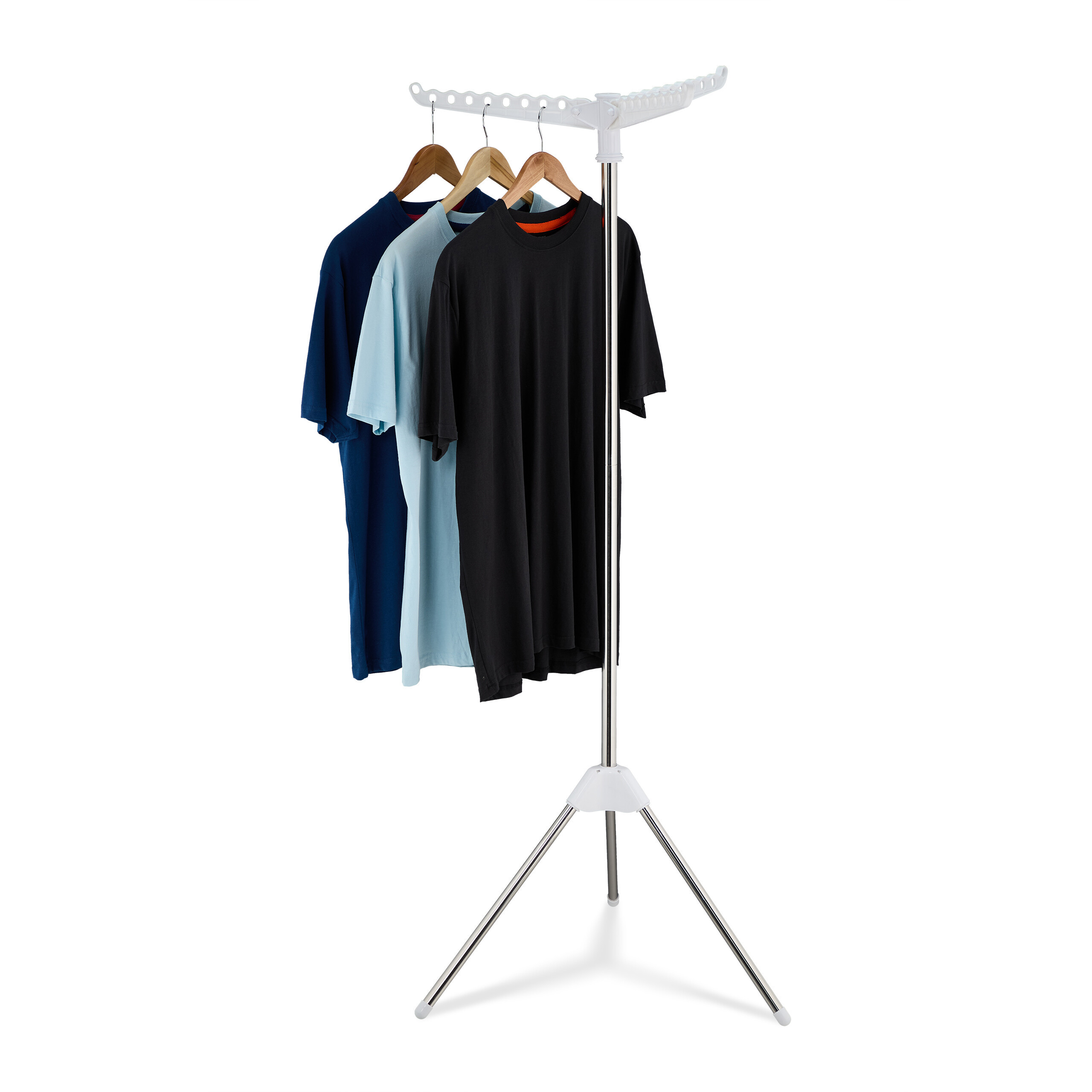 Clothes Rack Clothes Hanger In Silvery/white - (w)62 X (h)150 X (d)52 Cm