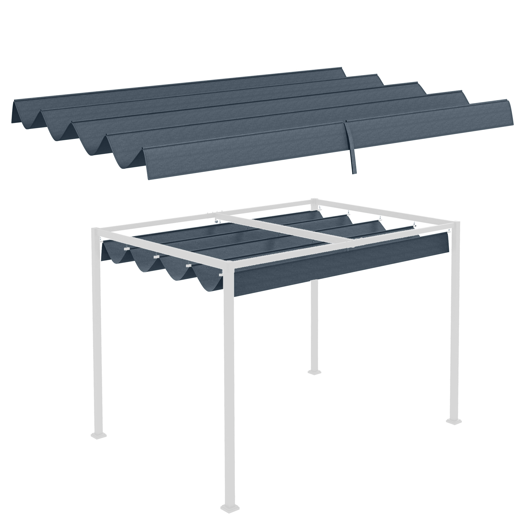 TEMU Toit de remplacement de tente en toile de protection solaire anti-UV 30+ pour pergola 2,85 x 2 m, foncé