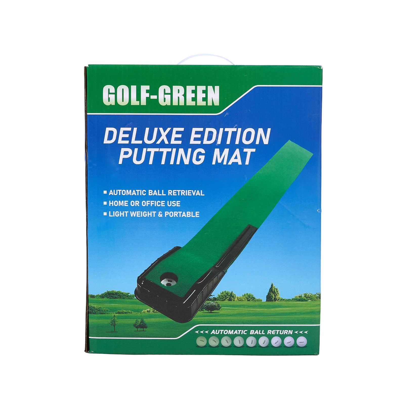 Golf Putting Mat Set with Return Path and Golf Putter