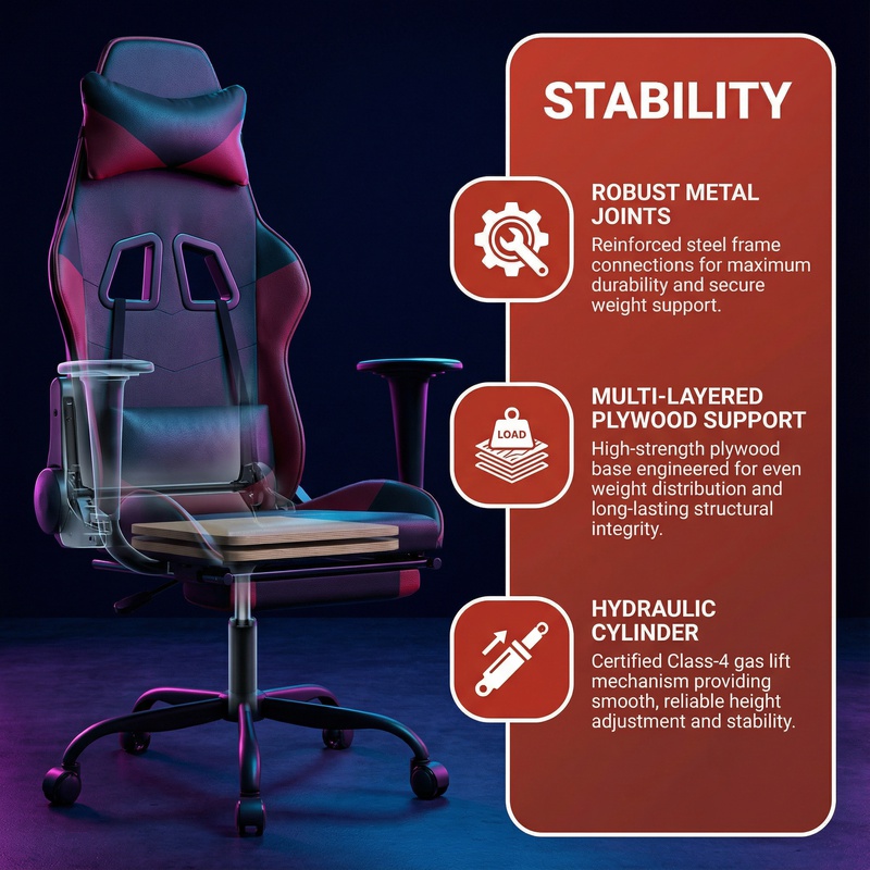 Massage gamestoel met voetensteun