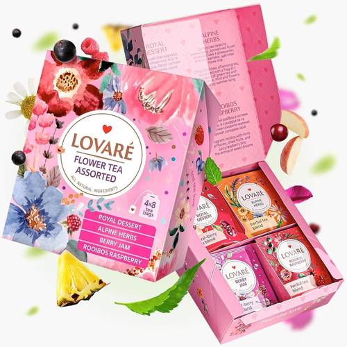 flower tea assorted 48g 4 flavors 8 tea bags