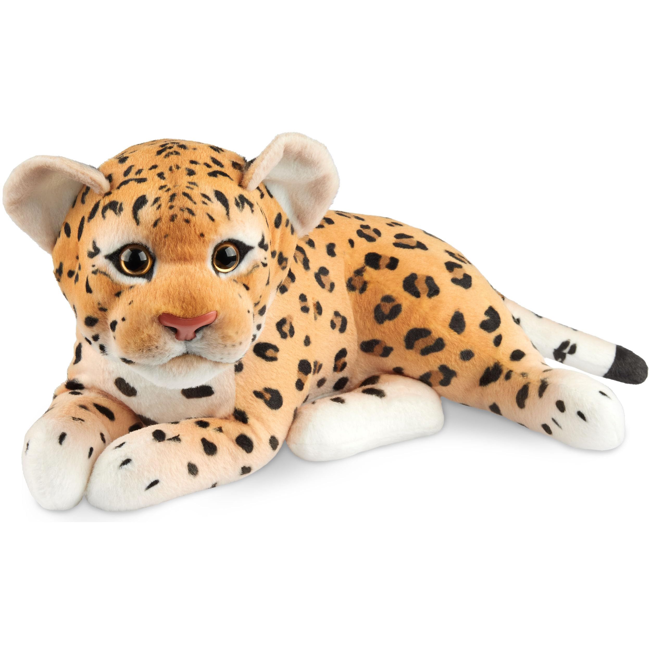 Brubaker Leopard - 30 Cm Fabric Animal - Baby Plush Toy Predator Cat Lying Down - Children's Plush Toy - Brown