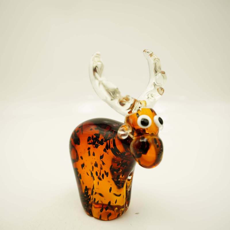Handcrafted Glass Moose Figurine, Height . 20cm