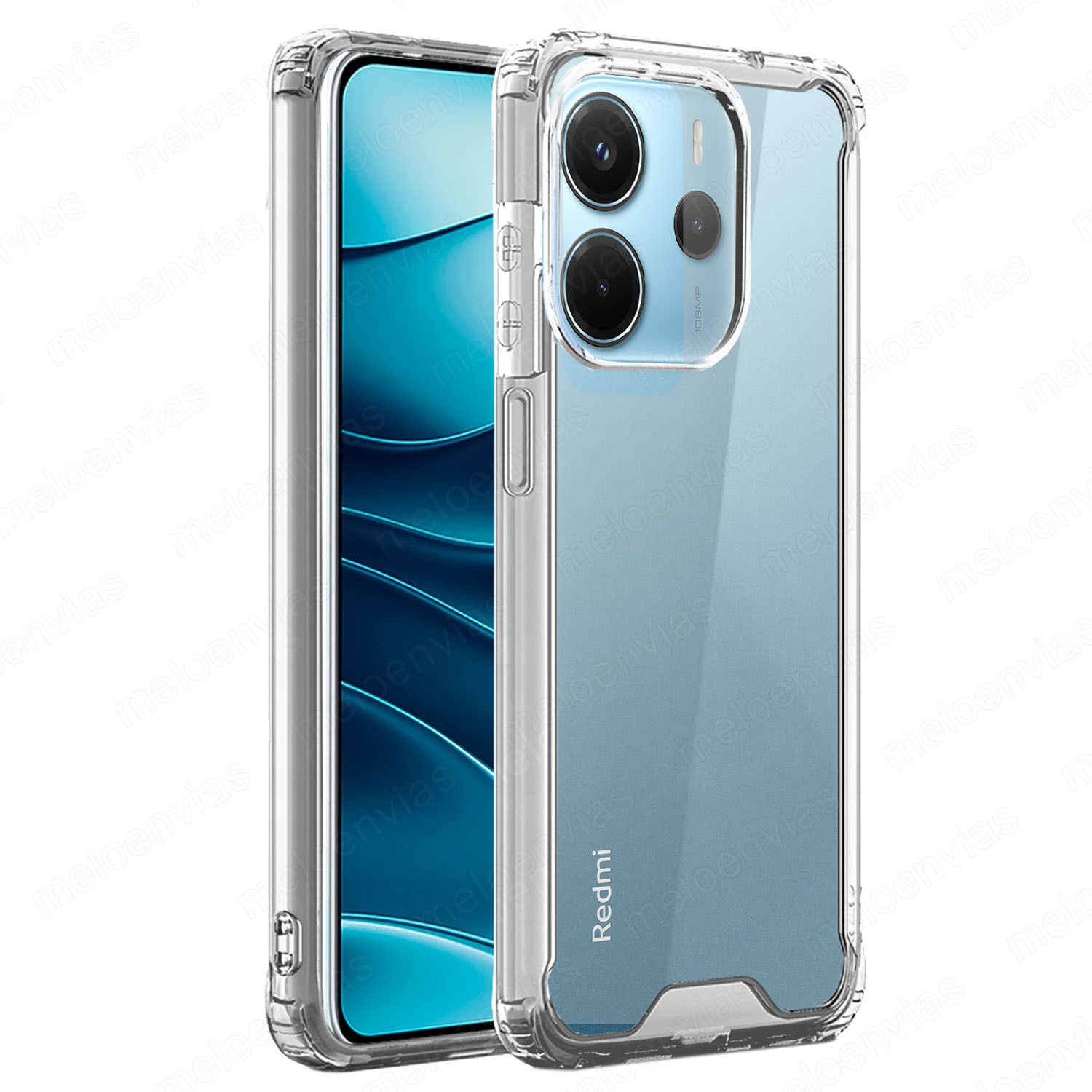 TEMU Para Xiaomi Redmi Note 14 4G Carcasa Antigolpes Antishock Reforzada Anti Esquinas y Bordes Forro Protector TPU + PC Color Transparente