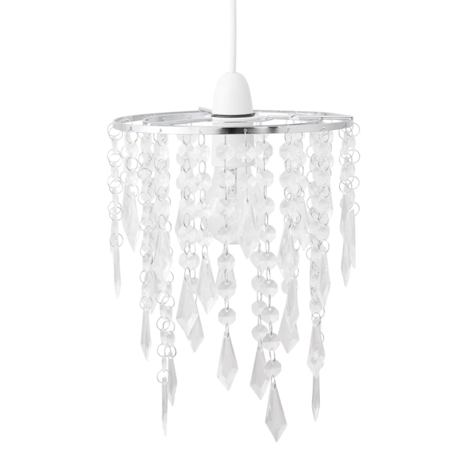 First Choice Lighting Chrome & Clear Jewels Light Shade