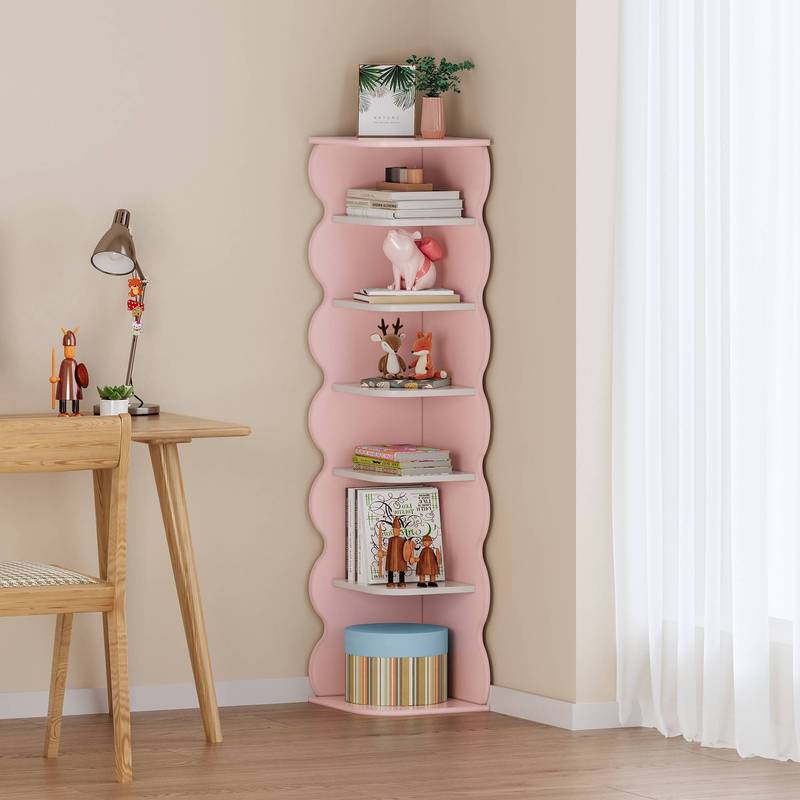 Kids' Corner Shelf Vestnes Mdf 108 X 27 X 27 Cm Cotton Candy / White