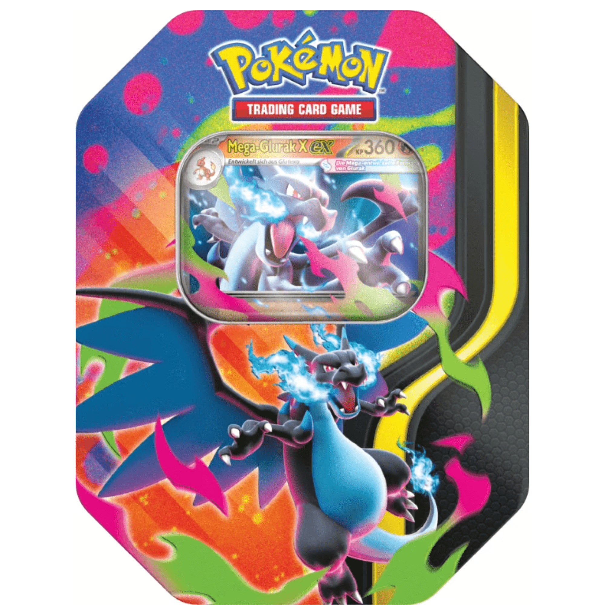 Pokémon Tcg – Tin 126 Mega X – German – 4 Booster Packs + – New & Sealed