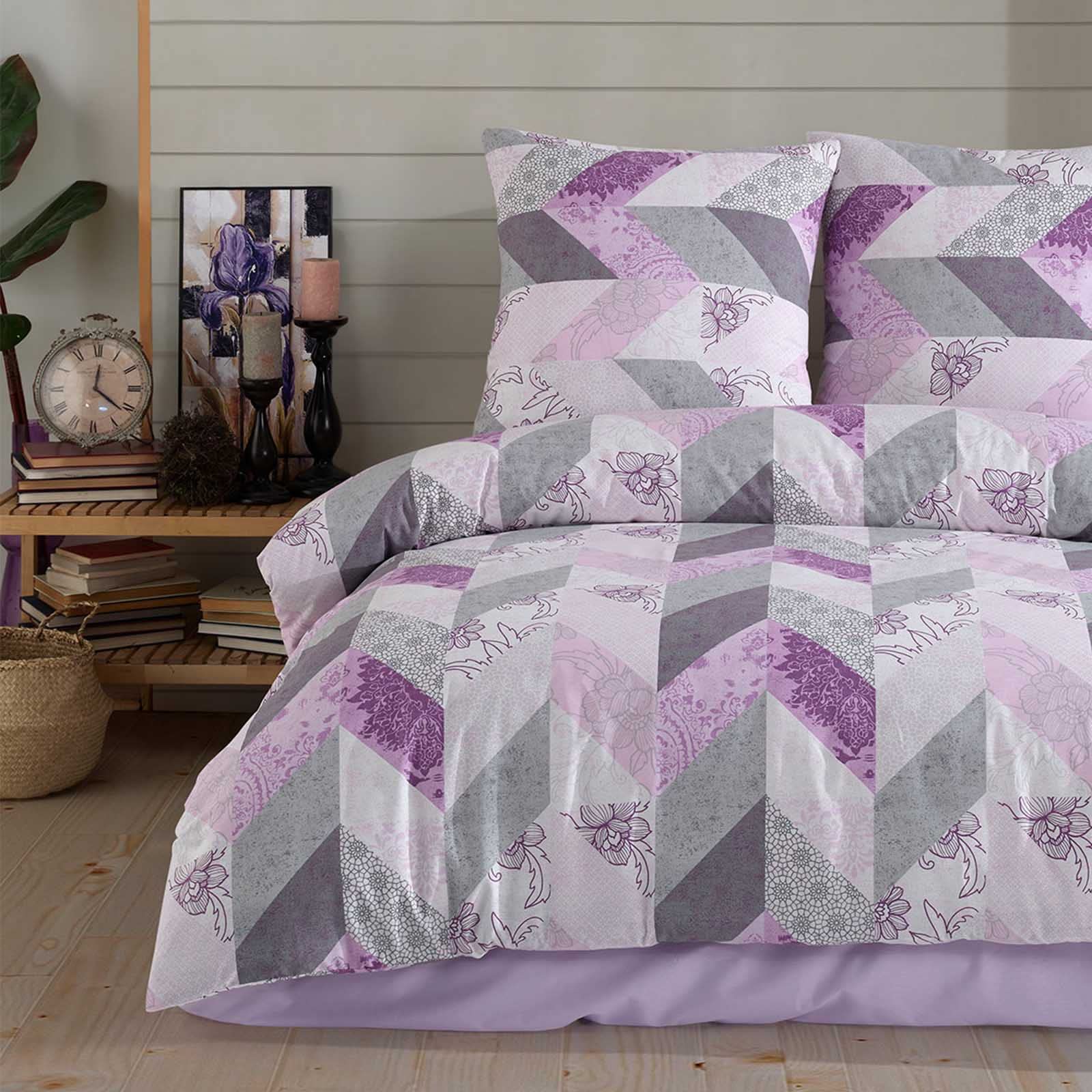 Image of Buymax® 100% Cotton Bedding Set, 2-3 Piece Duvet Cover Set With 1-2 Pillowcases 80x80cm, Reinforced Duvet Cover Set With Zipper
