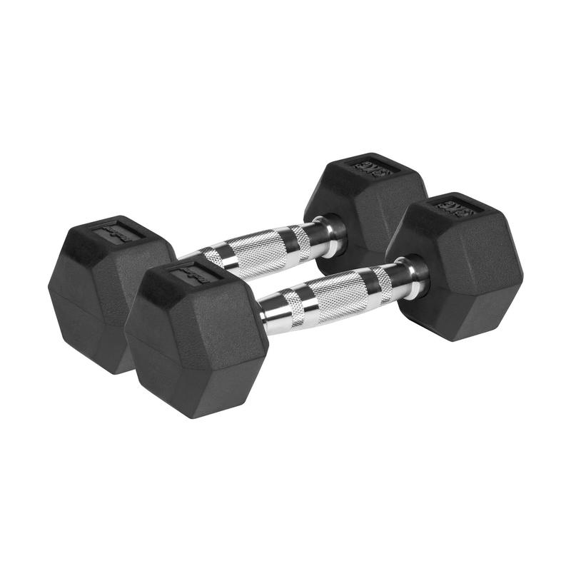 Gumirane lite železne HEX uteži 2x3 kg Rebel šesterokotni 6 kg TRDNE