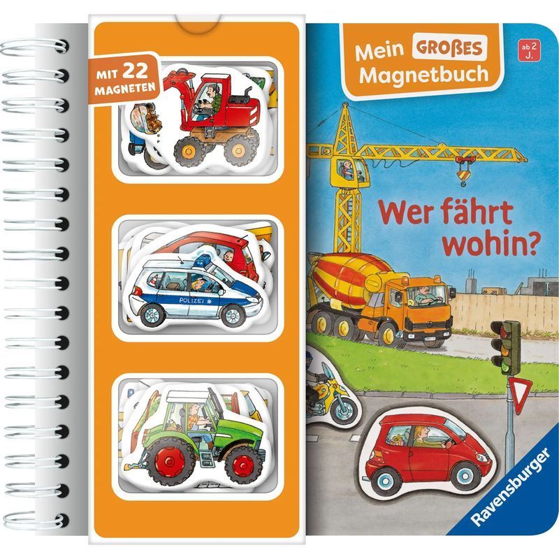Image of My Big Magnetic Book: Who Drives Where - Paperback - With 22 Magnets - Susanne Gernhäuser - My Big Magnetic Book - 10 Pages - German - 2025 - Ravensburger Verlag - Ean 9783473421497