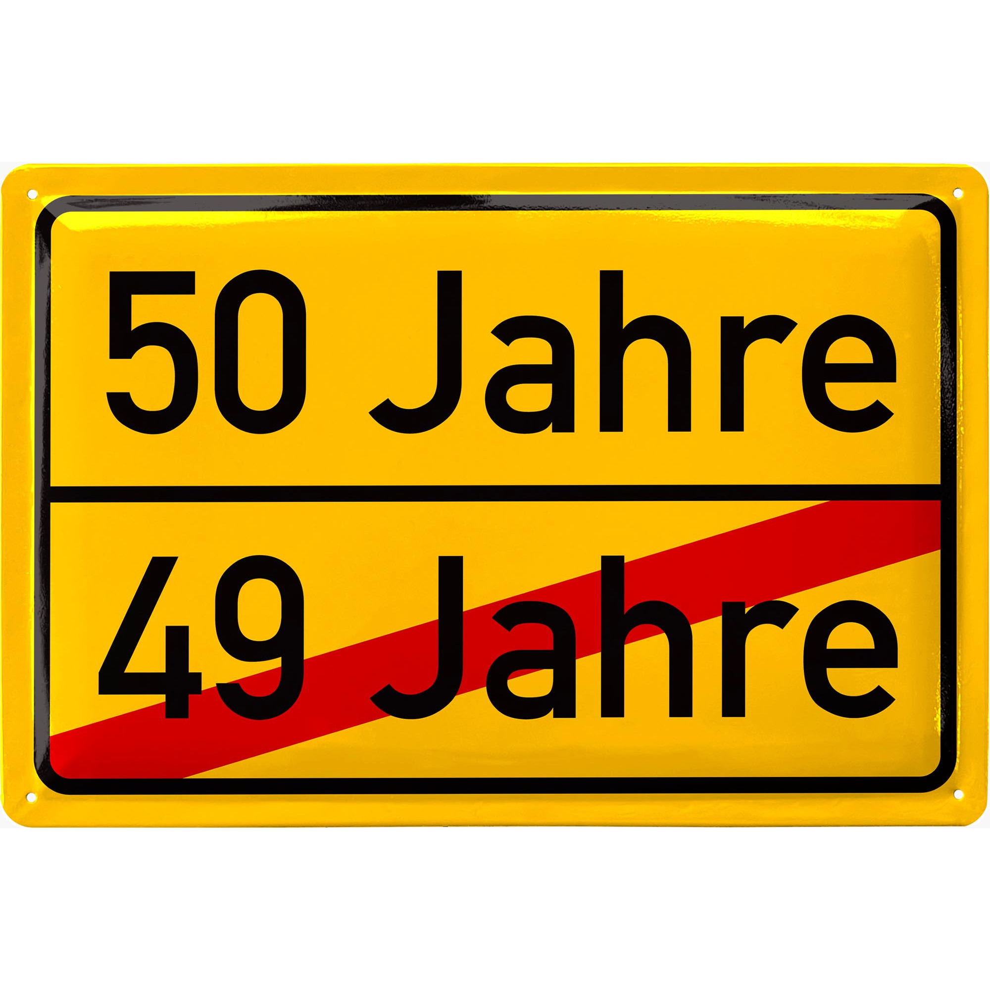 E-shop Blechschild 50 Schild Geburtstag - 50 JAHRE Ortsschild - Deko 50 Geburtstag Mann, 50 Geburtstag Deko, lustiges Geburtstagsschild 50 als