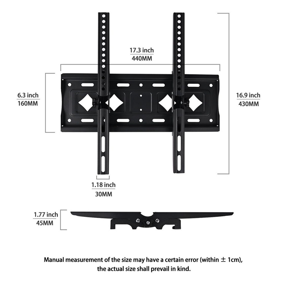 Solid Metal TV Wall Mount, Multi-Angle Adjustable