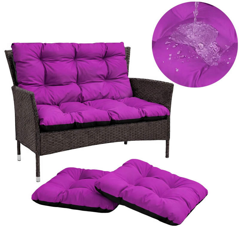 Image of Garden Cushions For Outdoor Cushions For 100x60x50 + 2pcs 45x45cm Fuchsia