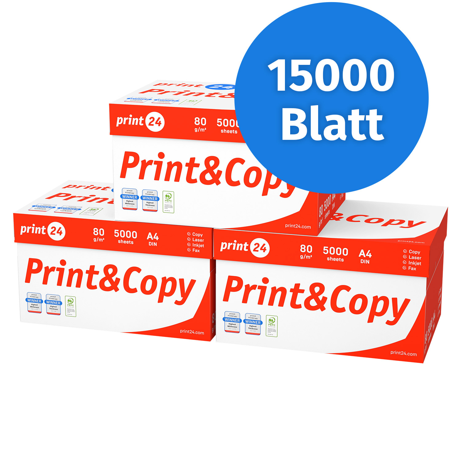 Printer Paper Copier Paper 15000 Sheets 30 X 500 A4 80g Pefc Certified