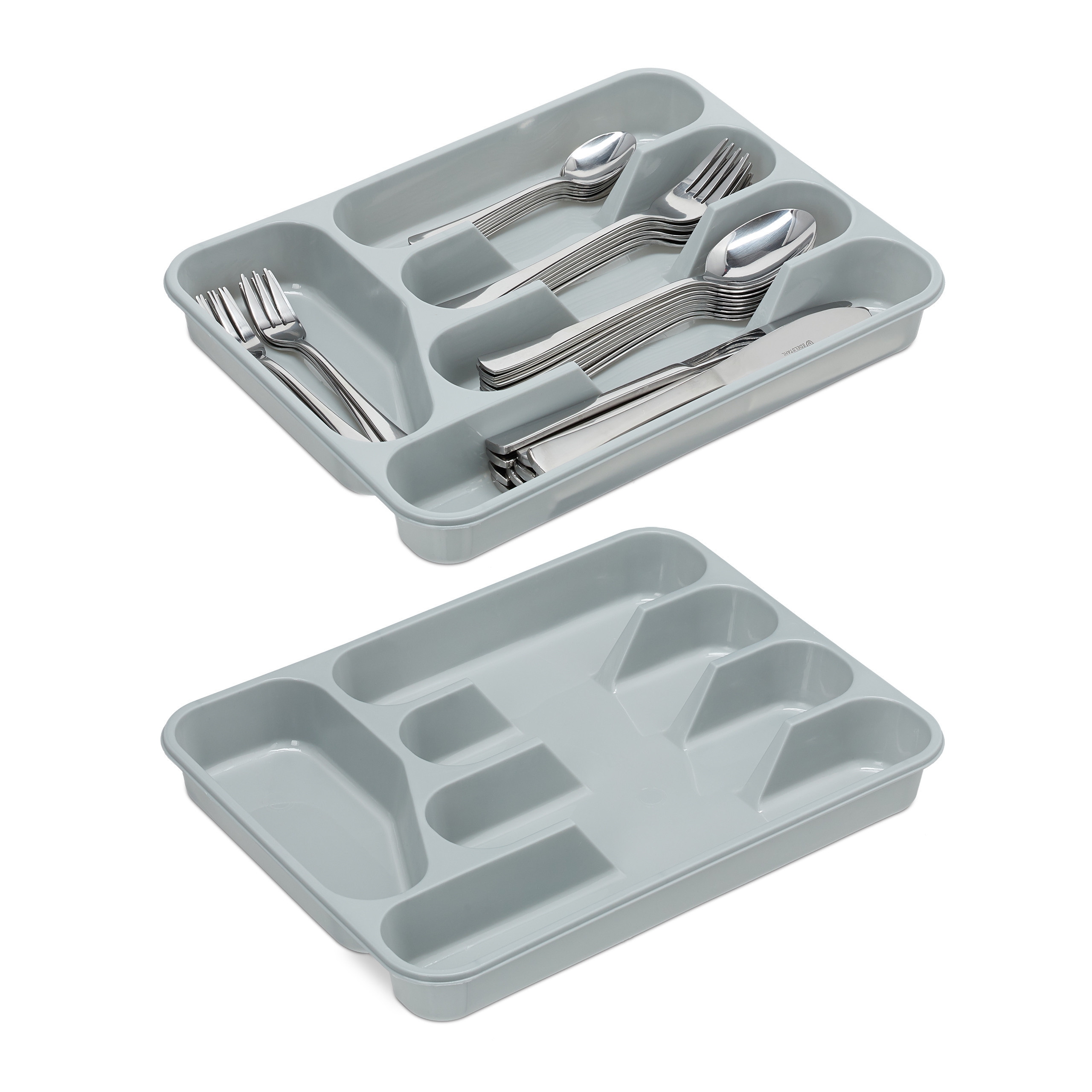 2pcs Set: Cutlery Boxes In Grey - (w)25 X (h)4 X (d)33 Cm