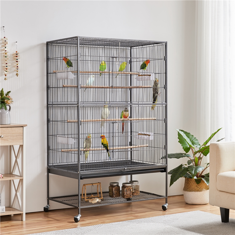   za ptice na kotačima, volijera za ptice, veliki   za papige s  , metalni   za životinje 56x93x153 cm