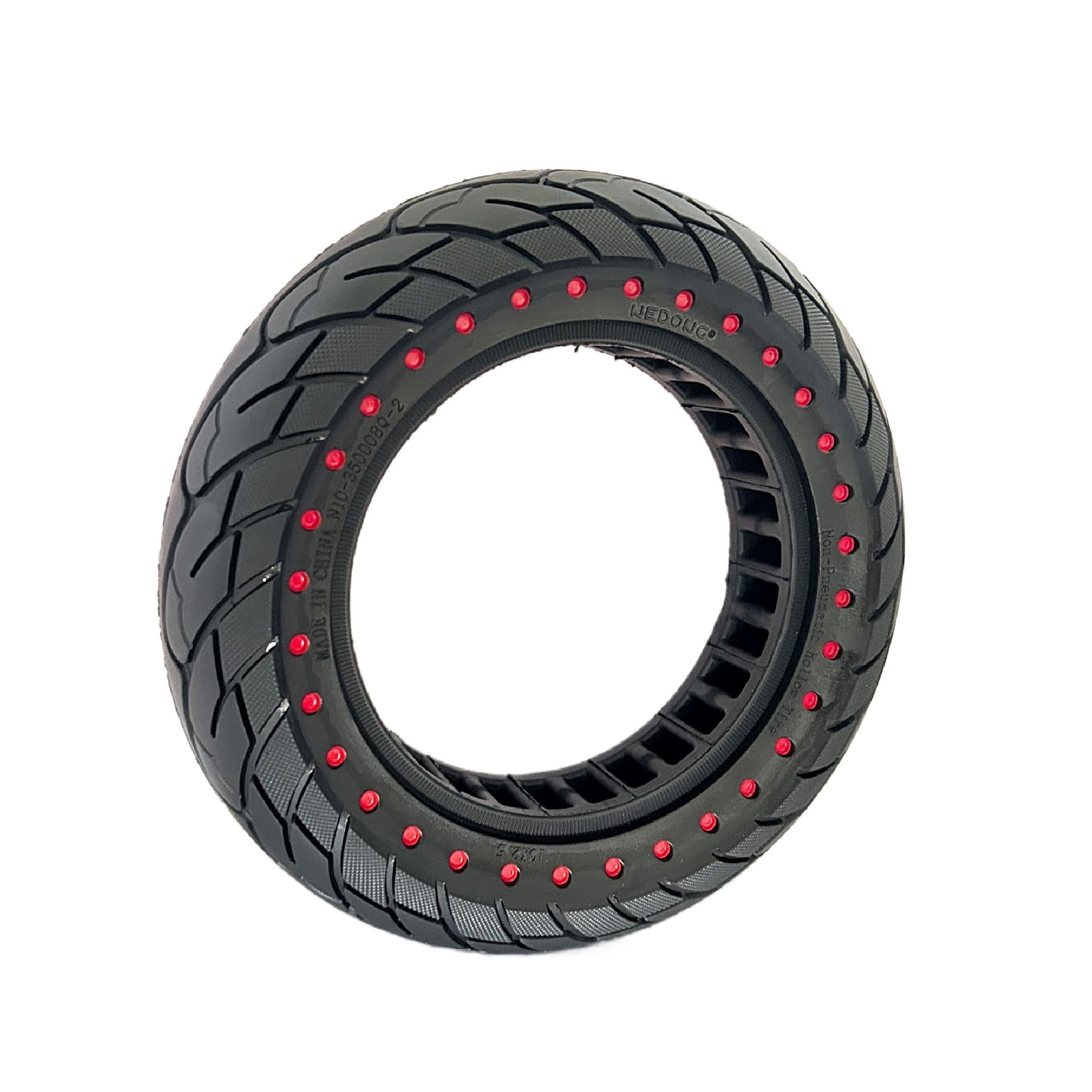 Solid Rubber Tires 10x2.5" Red Dots (34mm Rim Seat)