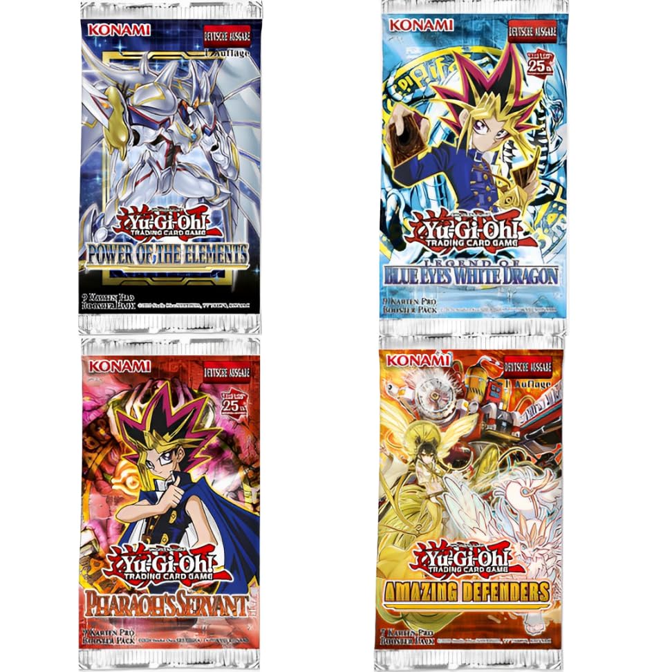 E-shop YU-GI-OH! 4 verschiedene Booster Set 5 Karten pro Booster DEUTSCH - Yu-Gi-Oh! Päckchen zum öffnen