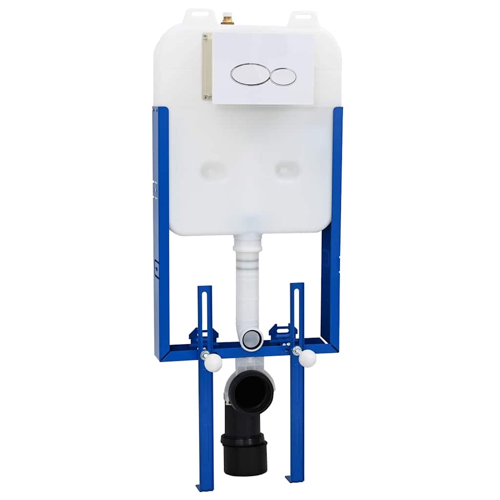 Vidaxl Height-adjustable Toilet Mounting Frame For Bathroom | Modern Plastic And , Storage Space, White-blue, User-friendly Assembly For Accessories