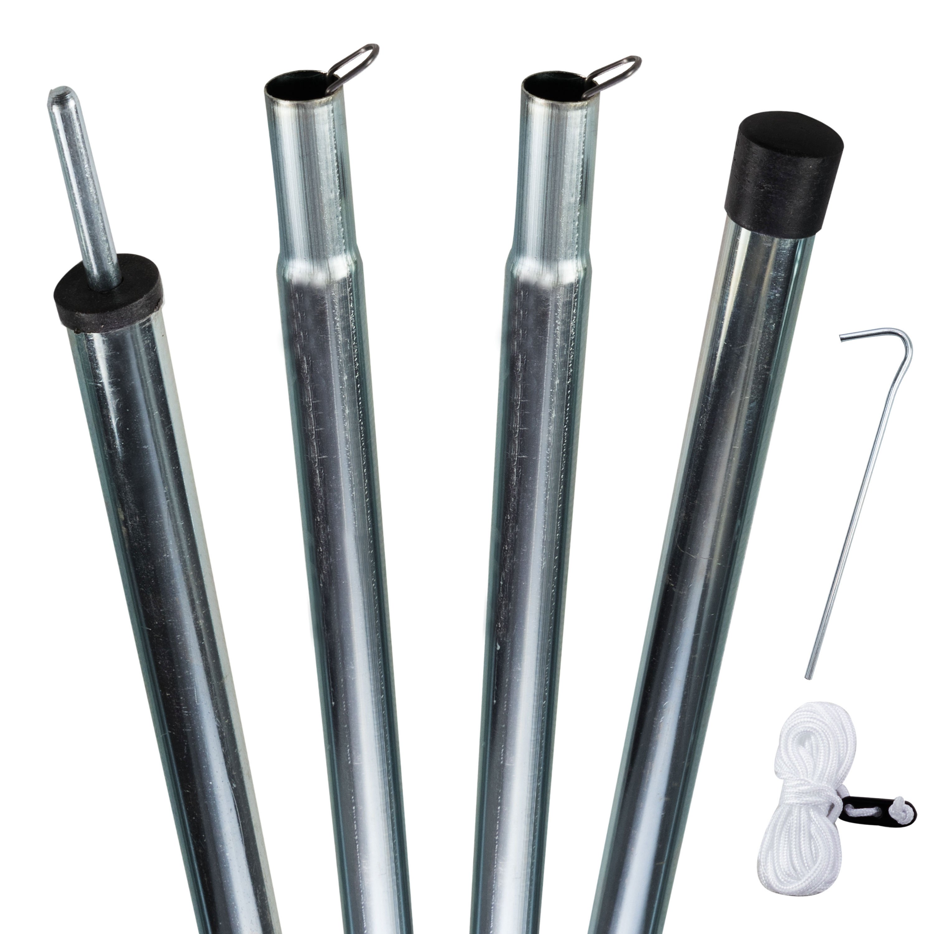 2-piece Tent Pole - Erection Poles With Tip - 2 M - Ø16mm - Tarp Pole For Awning Camping Accessories