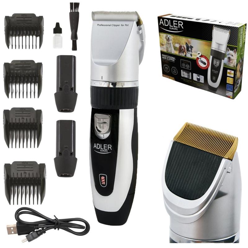 Image of Adler Ad2823 Cordless Pet Grooming Clipper, Rechargeable, 40-min , 35w Power