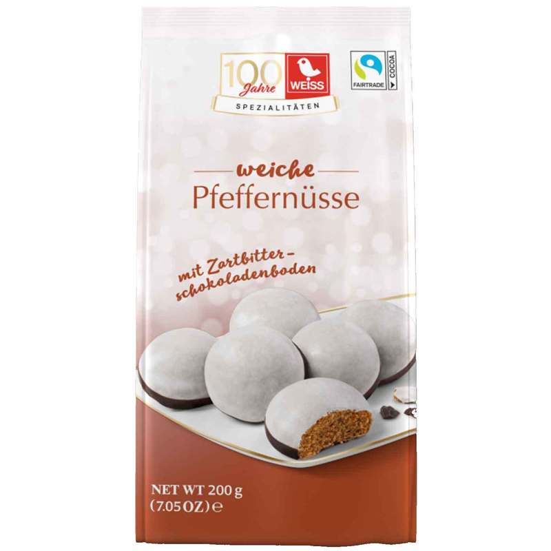 Image of White Soft Peppernuts With Chocolate Base 200g