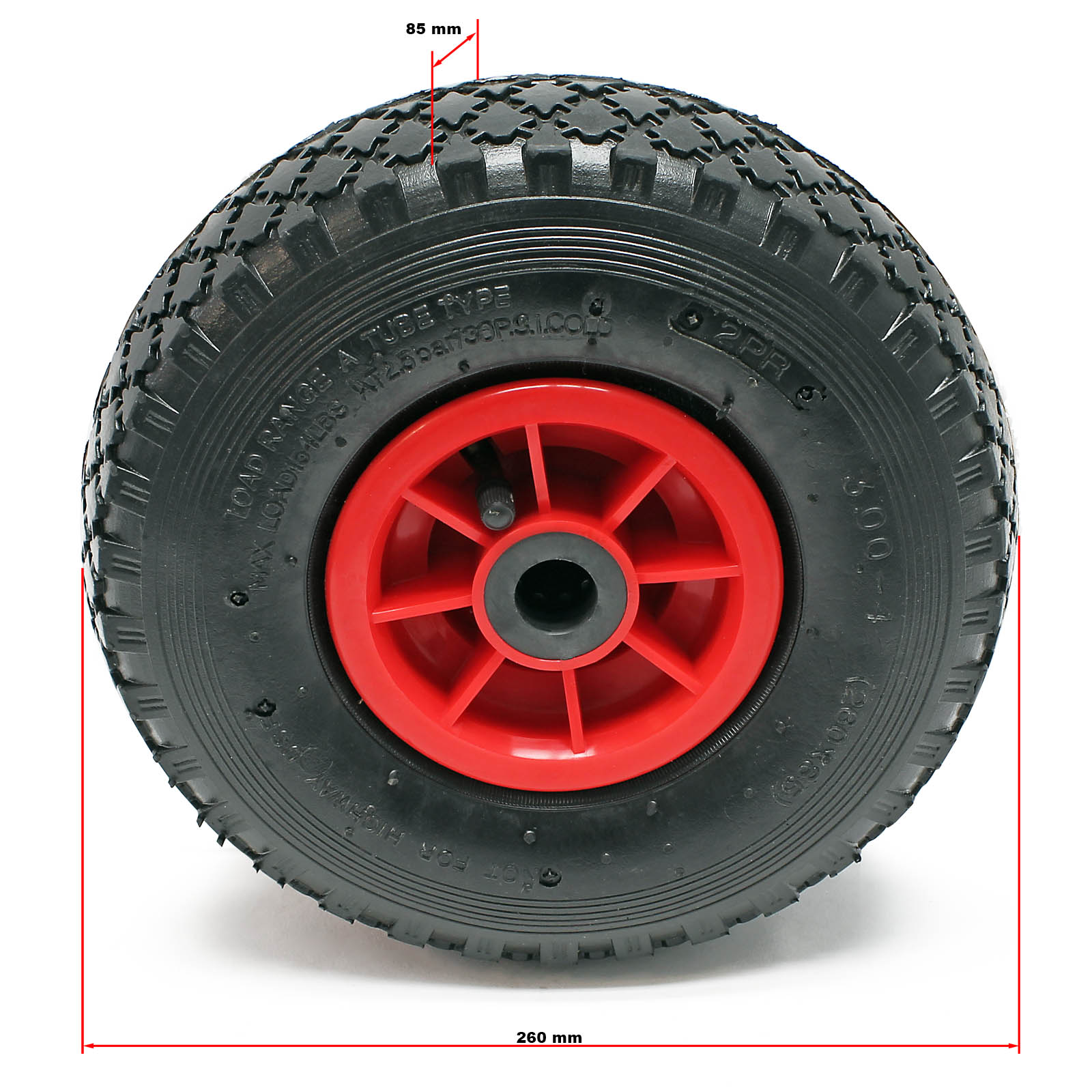 TEMU Wiltec 4x Wheel 3.00-4 85 Mm 90 Kg, Ht2046 Wheelbarrow Complete Wheel With Plastic Rim, Angled Valve, Pneumatic Tire For Wheelbarrow, Hand Truck