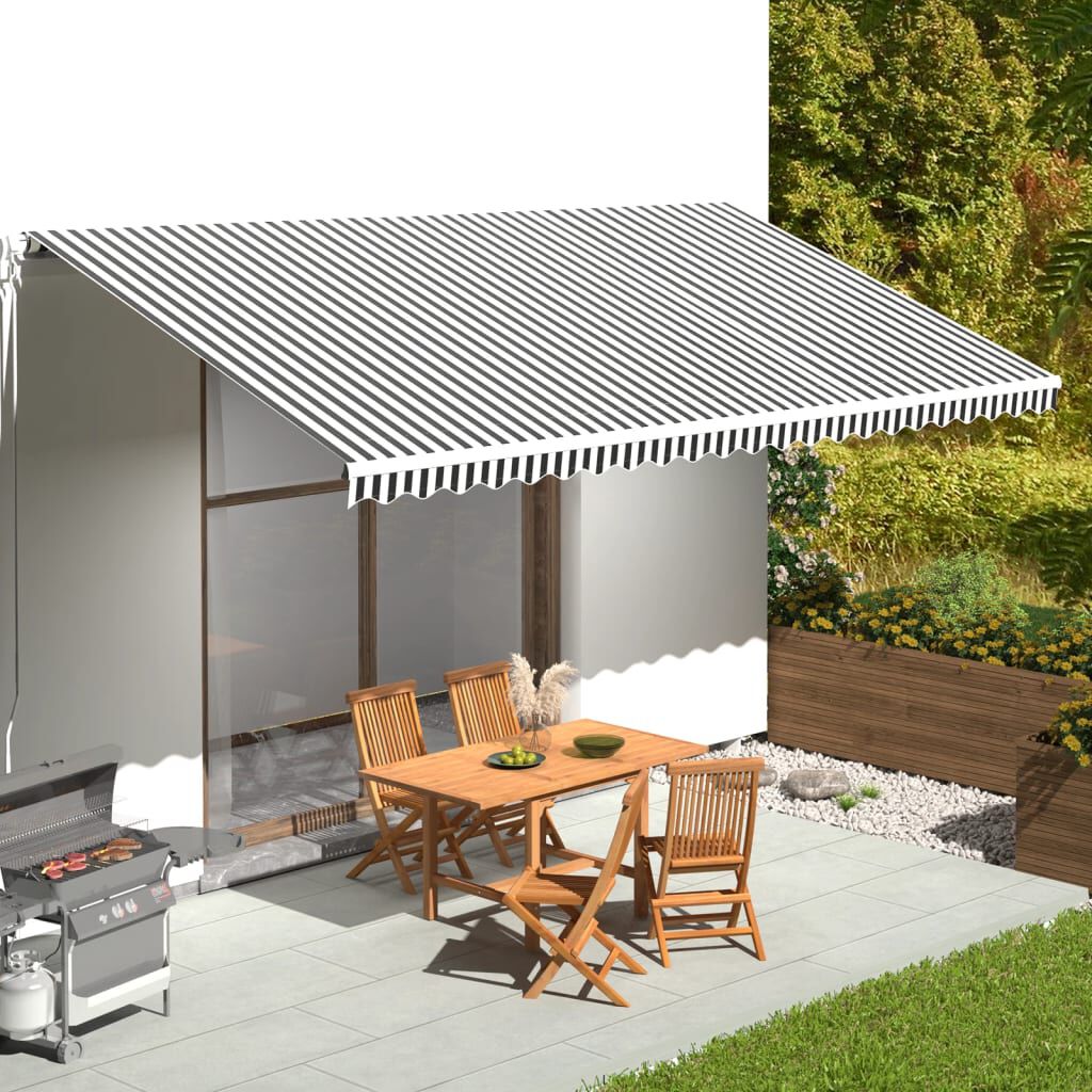 Awning Fabric Replacement With Valance, Durable, Weather-resistant, Shade Protection Without Frame, Garden, Terrace, White, 6x3 M