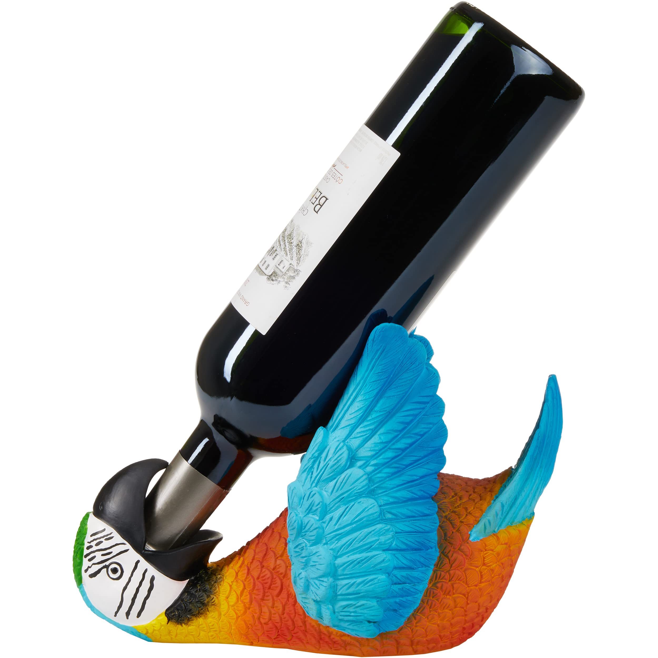 Artikelbild    flaschenhalter durstiger papagei - flaschenhalter trinkende tiere - flaschenständer lustig - vogel deko figur handbemalt bunt bar  zubehör - witzige dekoration   geschenk