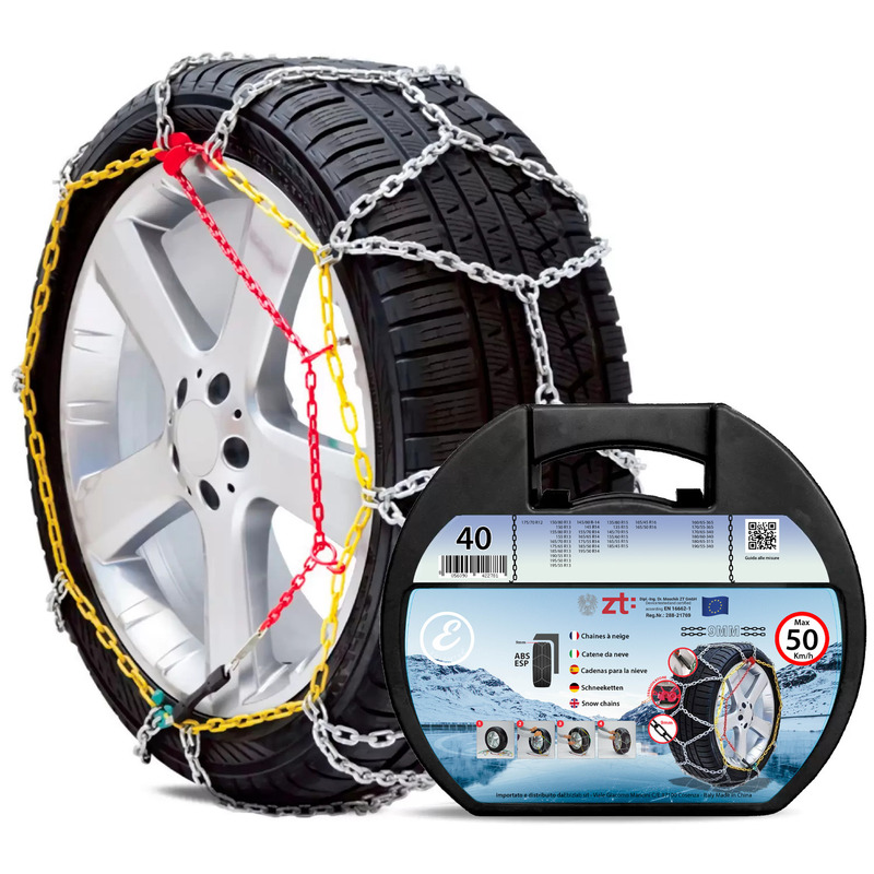 TEMU Catene Da In Metallo Omologate TUV e GS Montaggio Per Auto Macchina Furgone SUV Con Tensionatore Autobloccante (Misura 40)