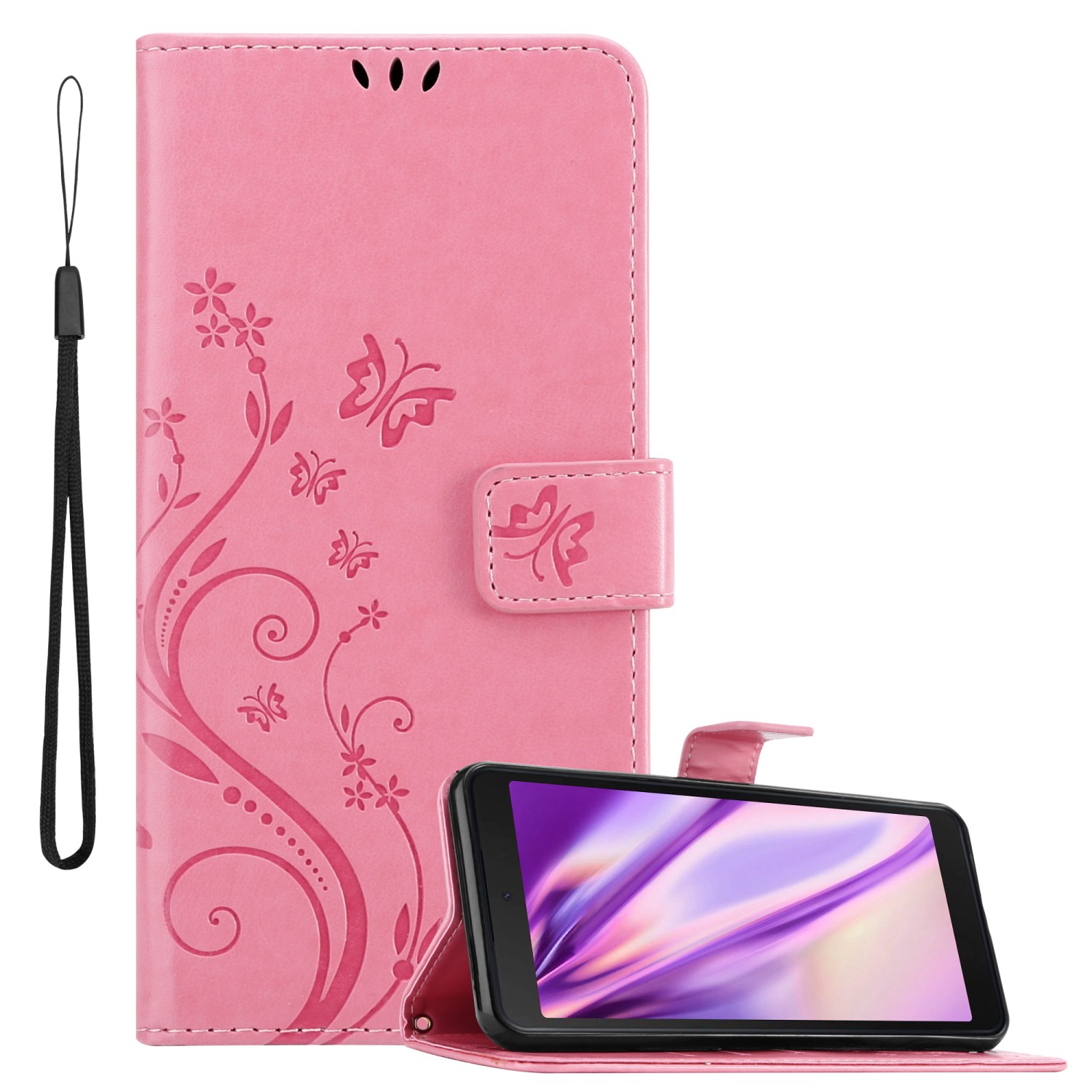Case Compatible For Design Protective Cover With Magnetic Closure, Stand Function And Card Slots Flip Case Flower Cover Phone Case Foldable Case Book Bag