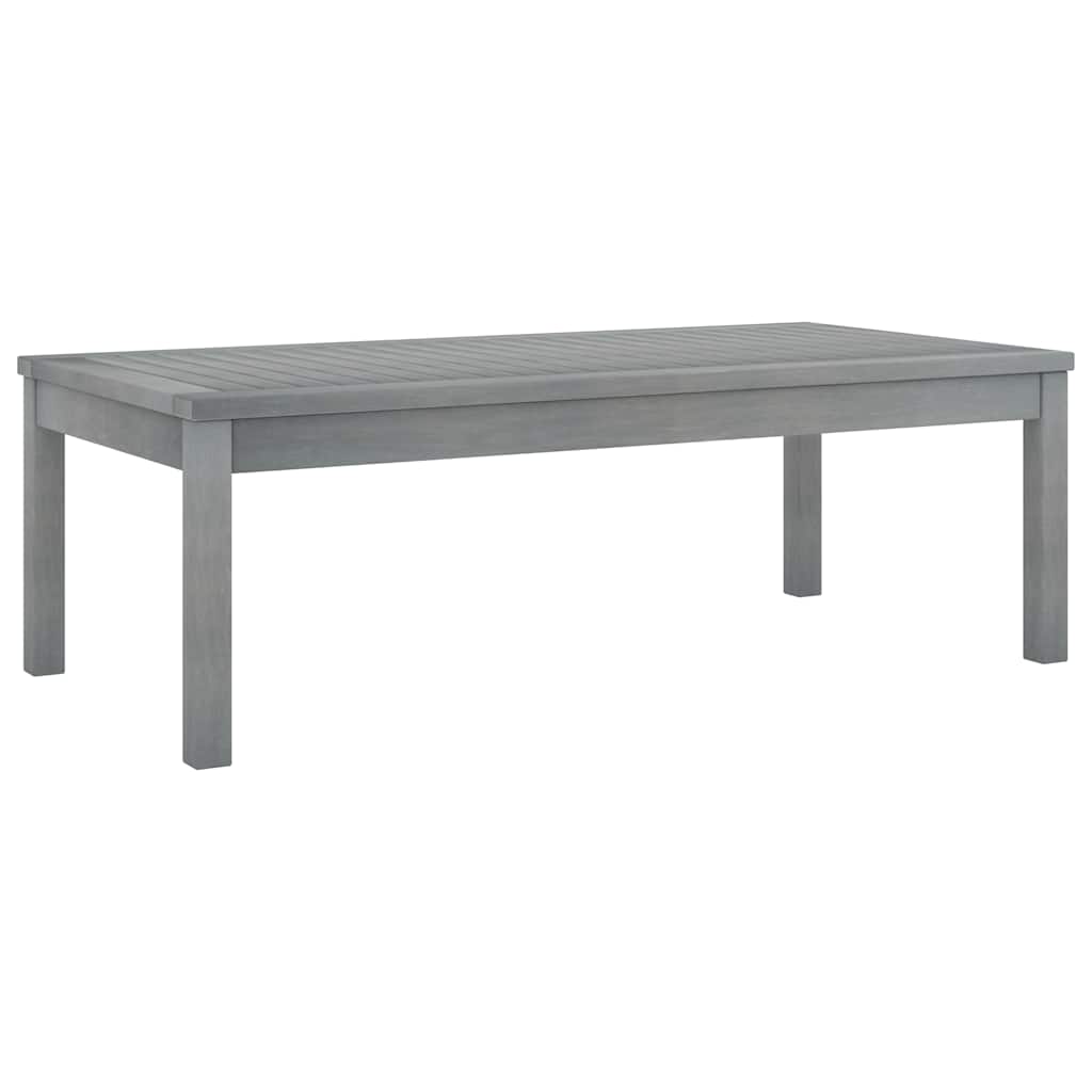 Image of Solid Acacia Wood Weather-resistant Coffee Table Side Table Garden Table Wooden Table Balcony Table Garden Furniture Tea Table 100x50x33cm Gray