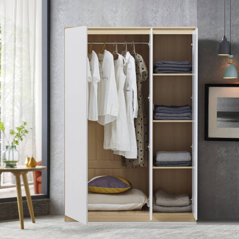 Wardrobe Bastheim With Doors Oak Optic / White