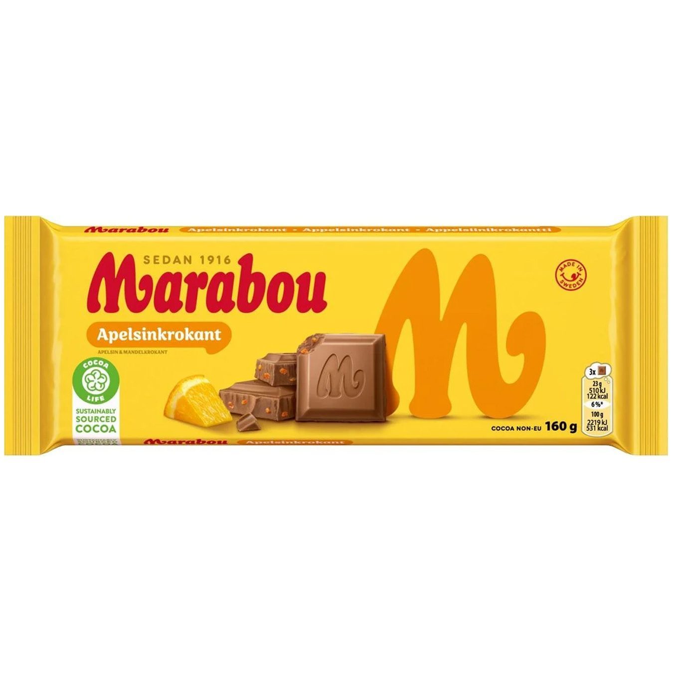 Image of Marabou Orange Crunch - Milk Chocolate With Orange Crunch (160g)