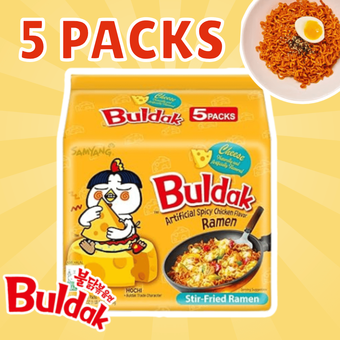 5x Samyang Bildak Cheese Instant Noodles – 5x130g, Creamy Cheese Flavor