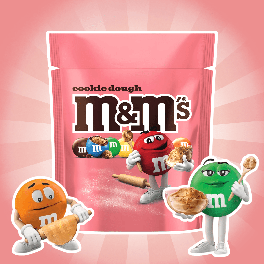 M&m's Cookie Dough Chocolate Bites With Cookie Dough Filling 102 G - Crispy Chocolate With Cookie Dough Core
