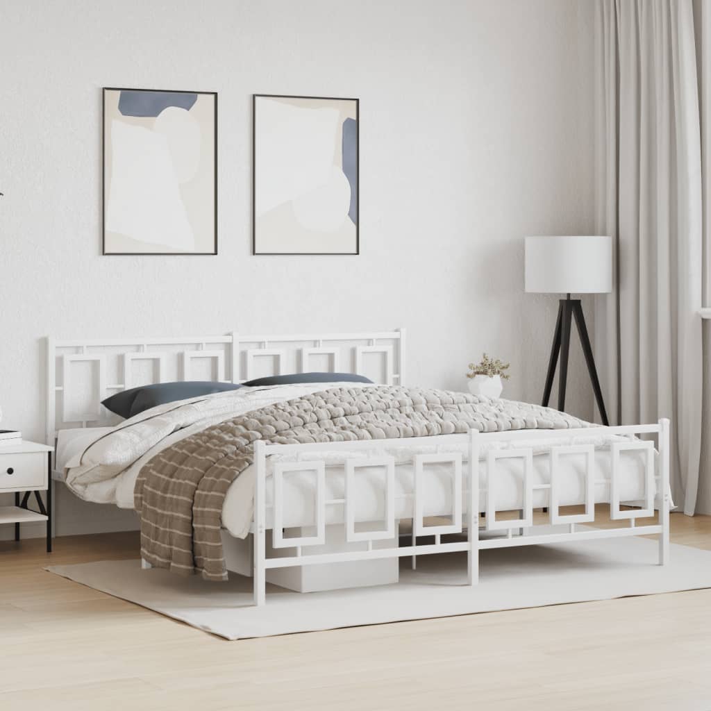 Image of Vidaxl Bed Frame Bed Frames Bed Double Bed Bed Frame Bedroom Furniture Metal Bed Metal Bed Frame Metal Metal Bed