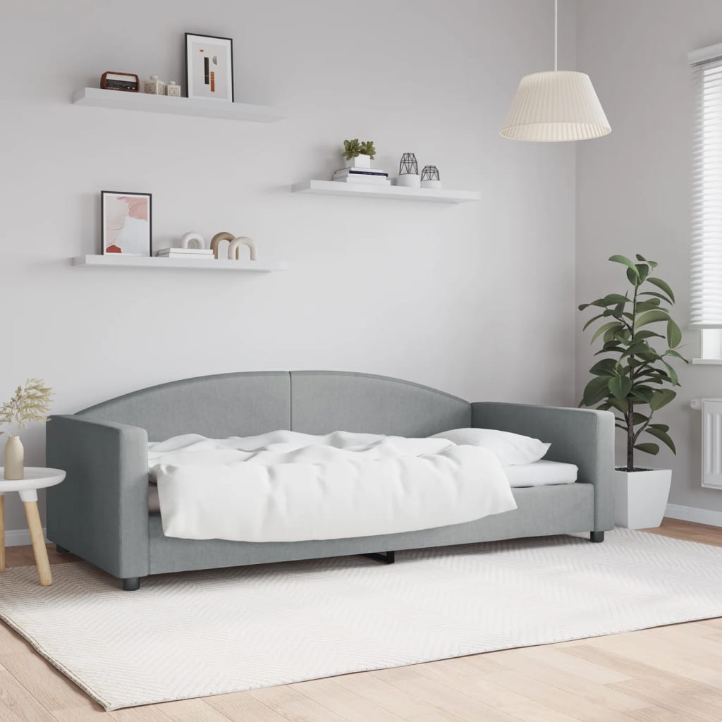 Image of Vidaxl Daybed, Guest Bed 2-in-1, Sofa Bed Sleeper Sofa For Bedroom Living Room, Bed Sofa Couch, , Light Grey 90x200cm Fabric
