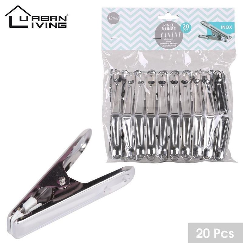 TEMU Set Of 20 Stainless Steel Clothes Line Hangers - Durable Airer Clamp Organizers | Laundry Essentials Lightweight Hanging