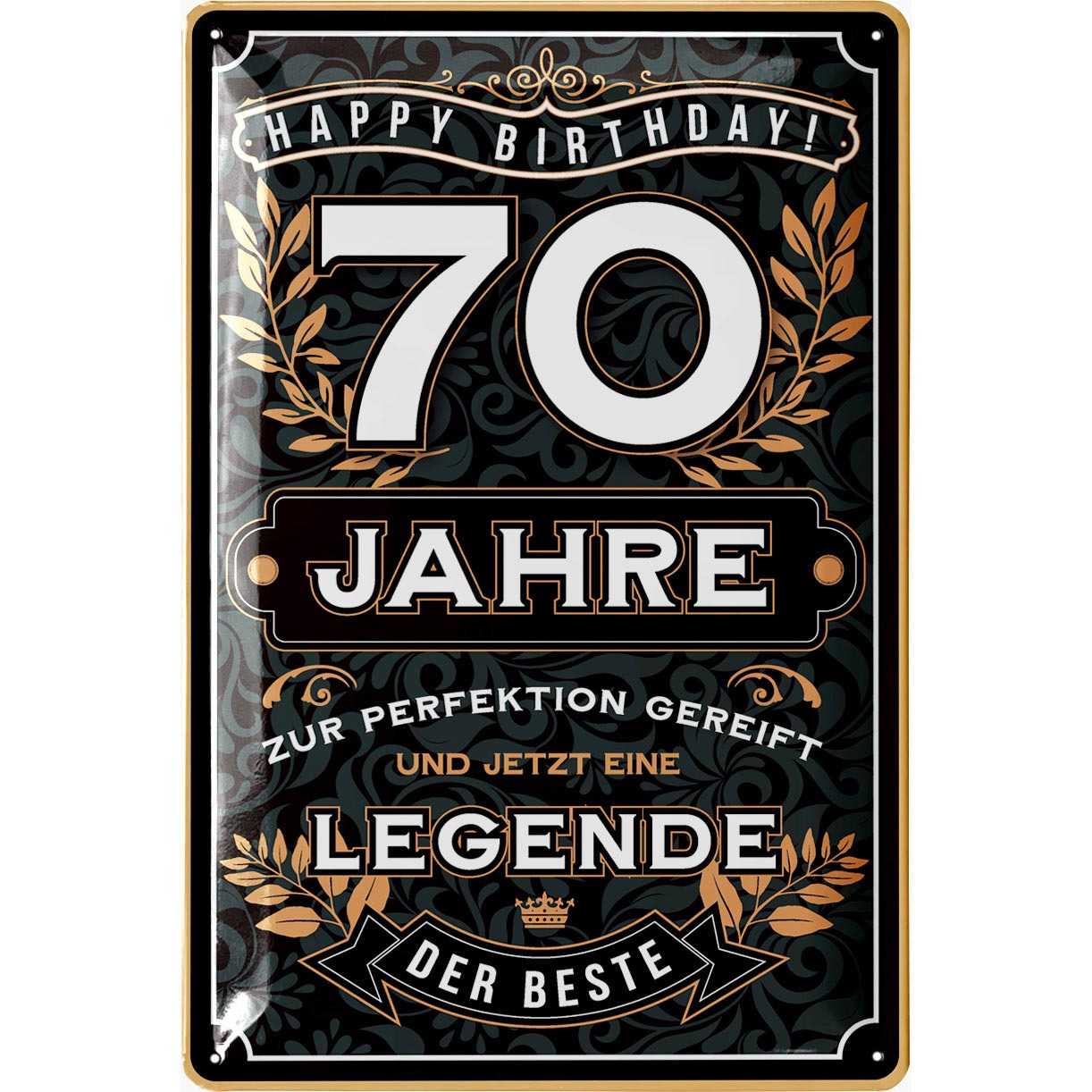 E-shop Blechschild 70 Schild Geburtstag - 70 JAHRE - PERFEKTION - Deko 70 Geburtstag Mann, 70 Geburtstag Deko, lustiges Geburtstagsschild 70 als