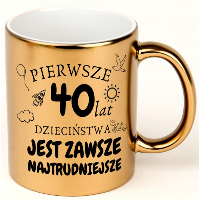 Golden Mug For 40th Birthday Gift - Designs: retailer-supplied image