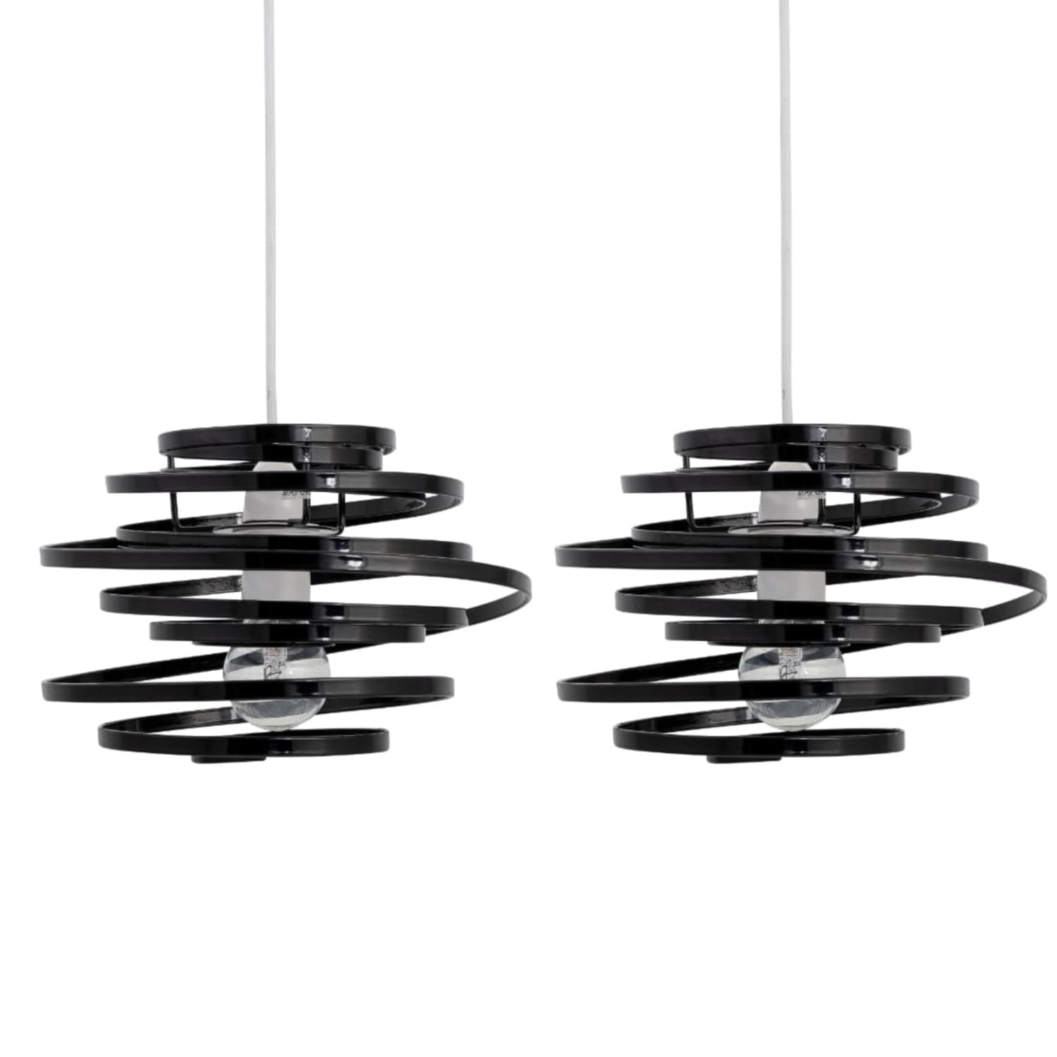 TEMU Set Of 2 Black Metal Swirl Light Shades